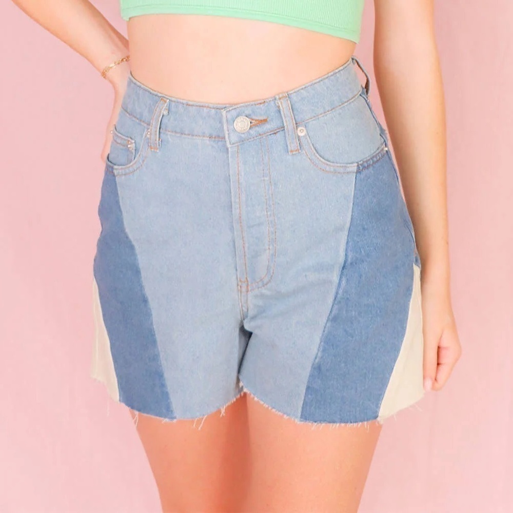 NWT Driftwood Colorblock High Rise Cutoff Denim Shorts